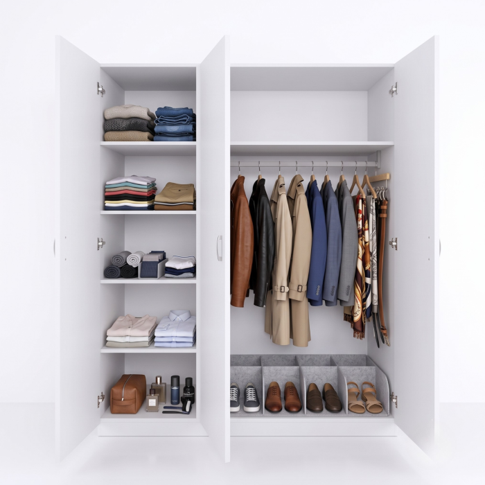 Dulap GRANDE cu suprapozabil Alb, 120 × 50 × 240 cm [2]