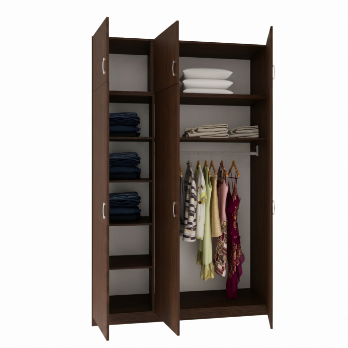 Dulap 3 usi GRANDE cu Suprapozabil, H240xA50xL120cm,Culoare Wenge , Material Pal 18mm [4]