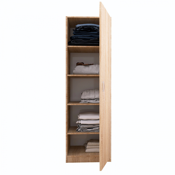 Dulap cu o usa cu rafturi, H200 x L50 x A50 cm, Material Pal 18mm, Culoare Sonoma [2]