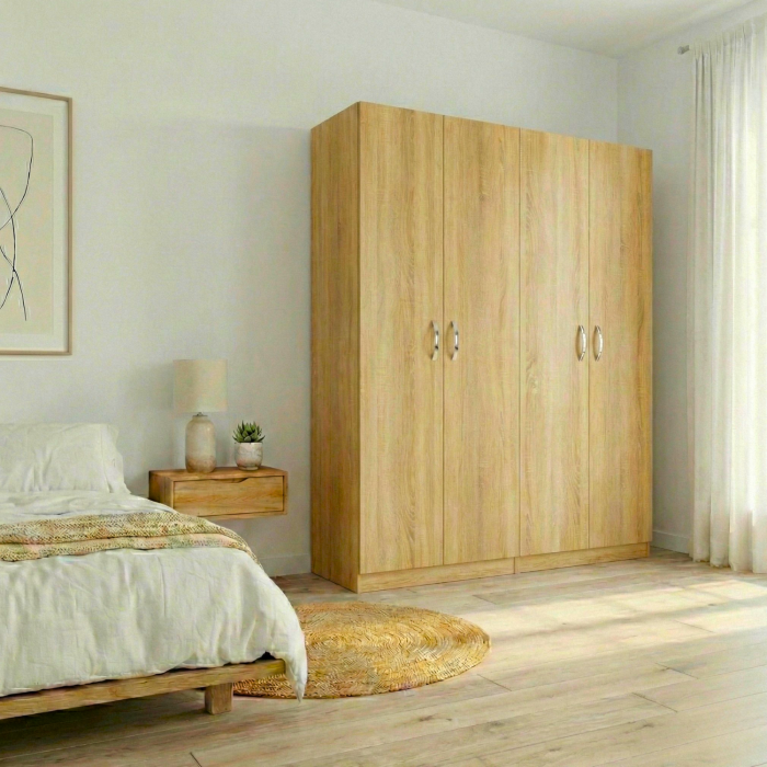 Dulap Depozitare 4 Usi Mario, L160xH200xA50cm, Culoare Sonoma, Material PAL 18mm [2]