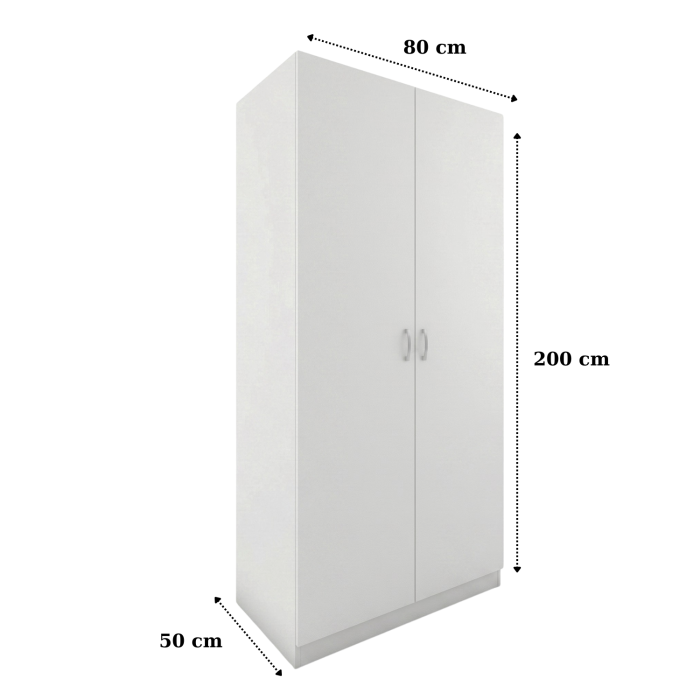 Sifonier cu 4 rafturi 200 x 80 x 50cm, Culoare Alb, Pal 18mm [3]