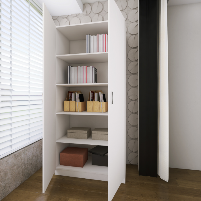 Dulap Depozitare Balcon 200 x 80 x 50cm, Culoare Alb, Pal 18mm [5]
