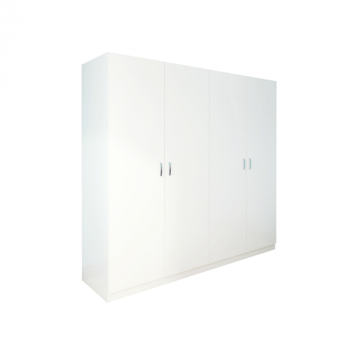 Dulap Depozitare Mario 4 usi, L160 x H200 x A50 cm, Culoare Alb Mat, Material Pal 18mm [2]