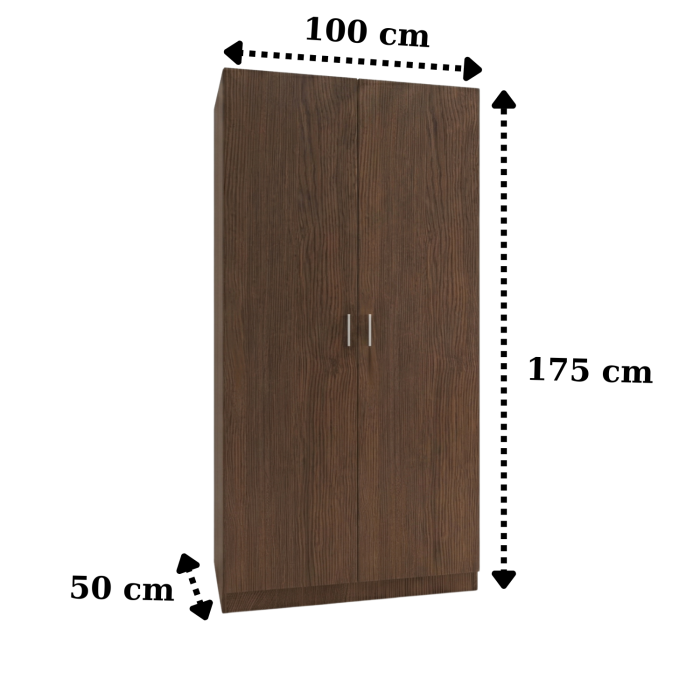 Dulap Depozitare RIO 175x100x50cm, Culoare WENGE ,Material PAL 18mm [3]