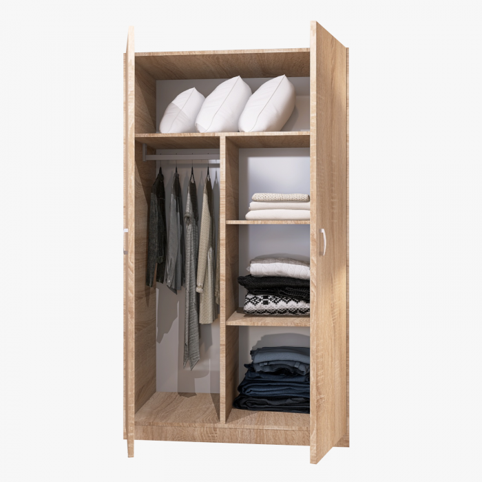Dulap Depozitare RIO, Stejar Sonoma 175x100x50cm, Material PAL 18mm [2]