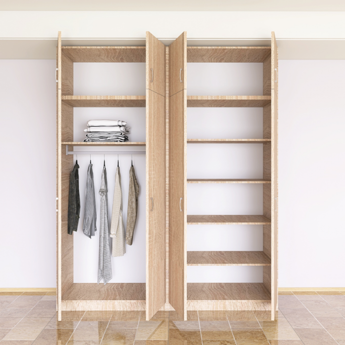 Dulap Dormitor cu Suprapozabil, H240 x L160 x A50, Culoare Stejar Sonoma, Pal18mm [2]