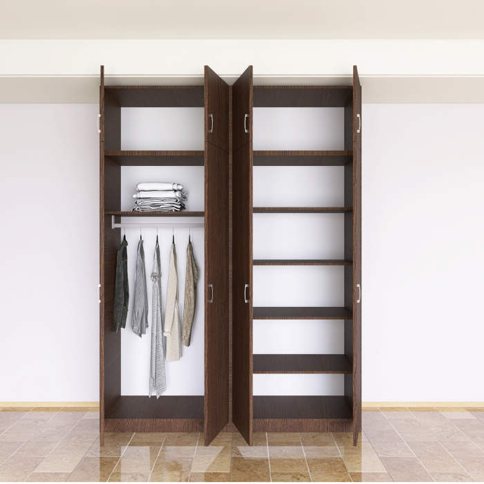 Dulap Dormitor cu Suprapozabil, H240 x L160 x A50, Culoare WENGE, Pal18mm [2]