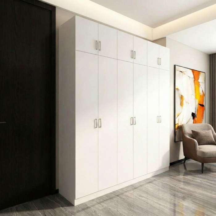 Dulap Dormitor cu Suprapozabil, H240 x L240 x A50, Culoare ALB, Pal18mm [2]