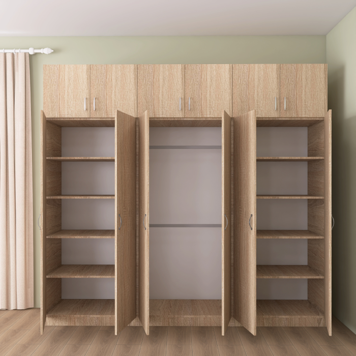 Dulap Dormitor cu Suprapozabil, H240 x L240 x A50, Culoare Stejar Sonoma, Pal18mm [3]