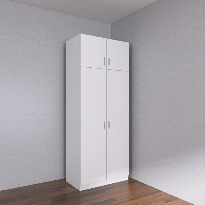 Dulap Dormitor cu Suprapozabil, H240 x L80 x A50, Culoare Alb , Pal18mm [3]