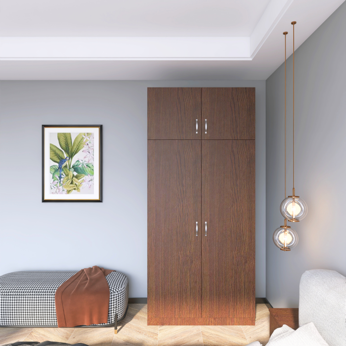 Dulap Dormitor cu Suprapozabil, H240 x L80 x A50, Culoare Wenge, Pal18mm [2]