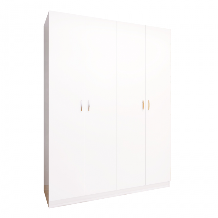 Dulap Haine cu 4 usi, L140 x H200 x A50cm, Material Pal18mm, Culoare Alb [2]
