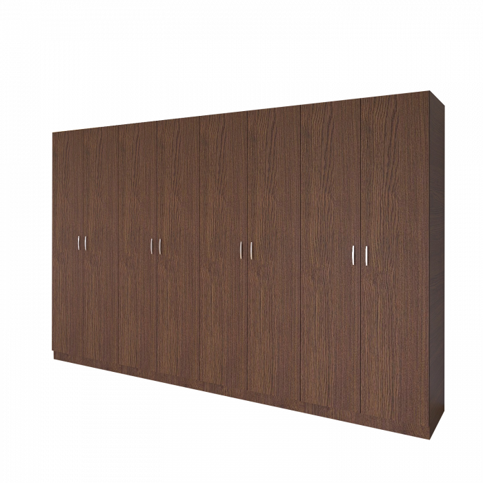 Dulap Haine cu 8 usi cu bara haine si rafturi, L320 x H200 x A50cm, Material Pal18mm, Culoare Wenge [3]