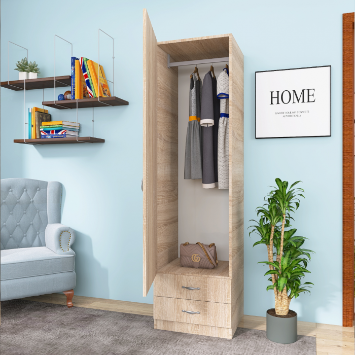 Dulap Mara, 200x50x50 cm, Culoare Sonoma, Material Pal 18mm [3]