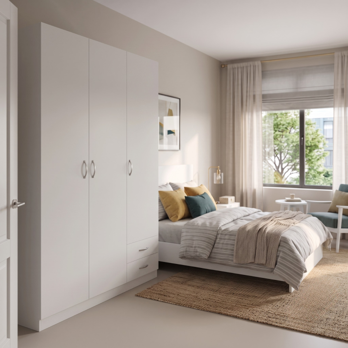 Dulap Milano, 200x130x50 cm, Material Pal 18mm, Culoare Alb Mat [2]