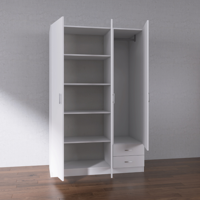 Dulap Milano, 200x130x50 cm, Material Pal 18mm, Culoare Alb Mat [3]