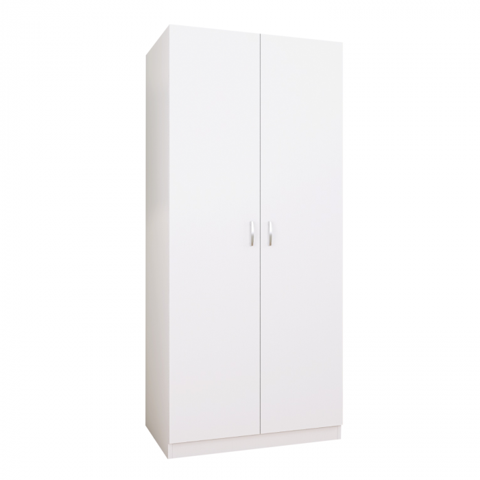Dulap Niro cu Bara Haine 200x80x50 cm, Culoare Alb, Material PAL 18mm [3]