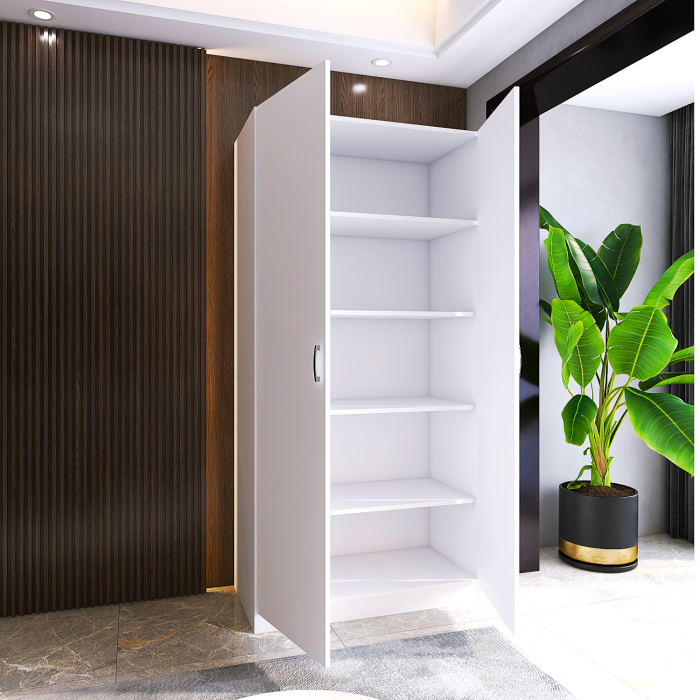 Dulap MIRCO cu rafturi 200x60x50 cm, Culoare Alb, Material PAL 18mm [2]