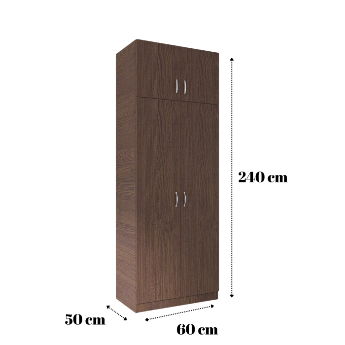 Dulap MIRCO cu rafturi, 240x60x50cm, Culoare Wenge, Pal 18mm [3]