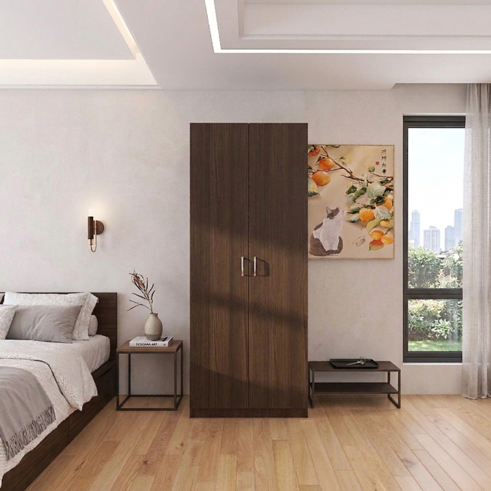 Dulap Niro cu Bara Haine 200x60x50 cm, Culoare WENGE, Material PAL 18mm [2]