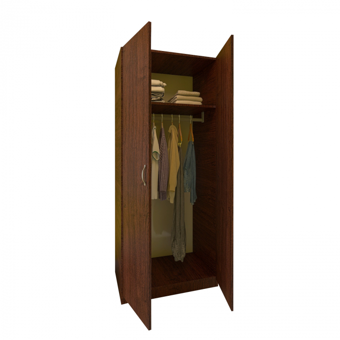 Dulap RUBIN cu bara Haine, 200x80x50cm, Culoare Wenge, Pal 18mm [3]