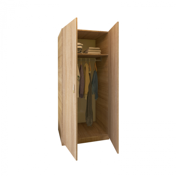 Dulap RUBIN cu bara Haine, 200x80x50cm, Culoare Sonom, Pal 18mm [3]