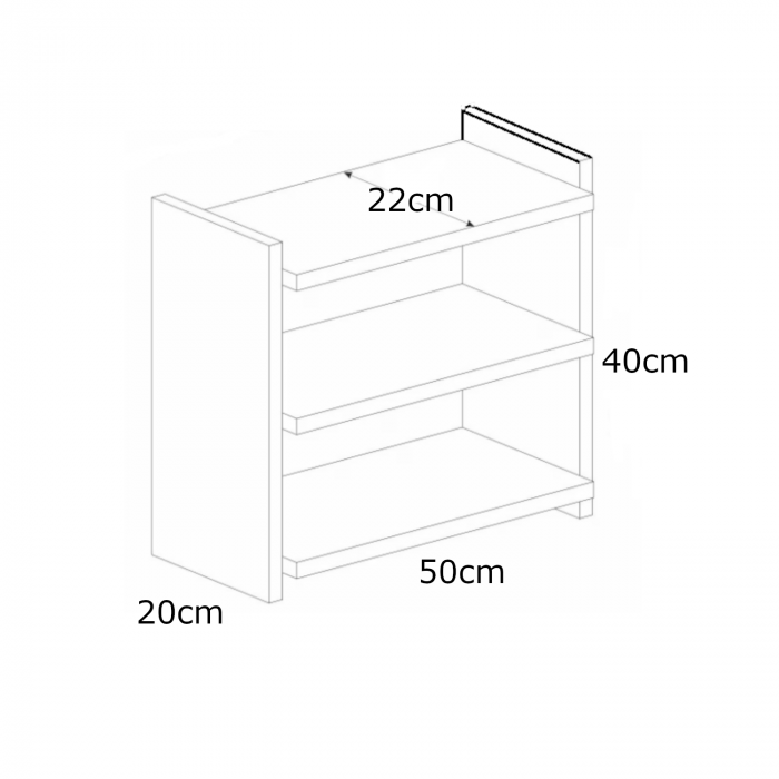 Etajera Organizator Bucatarie, Baie, H40xL50xA22 cm, Pal 18mm, Culoare Stejar Sonoma [3]
