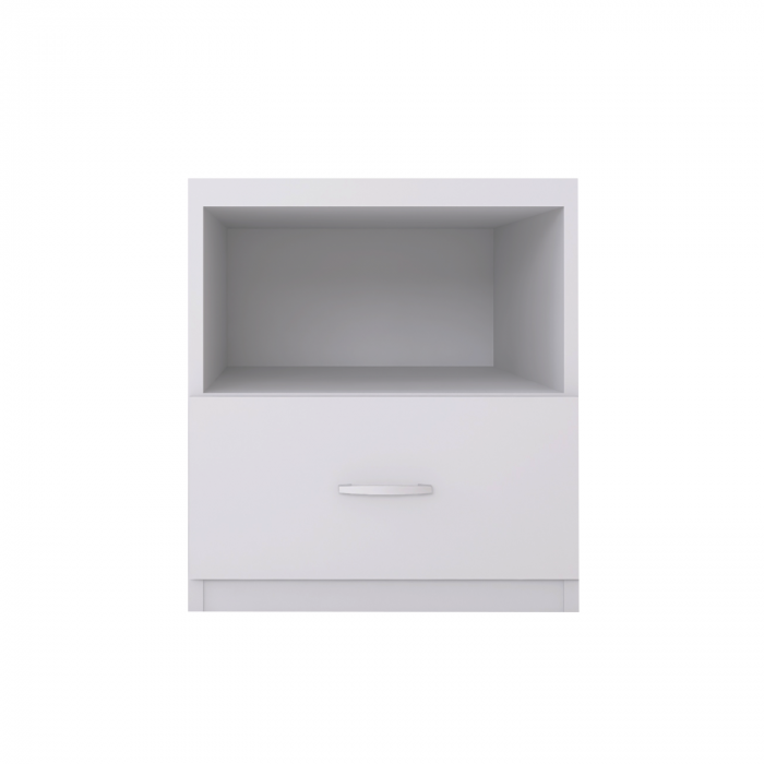 Noptiera cu 1 sertar, H50 x A45 x L50 cm, Culoare Alba, Material PAL 18mm [3]