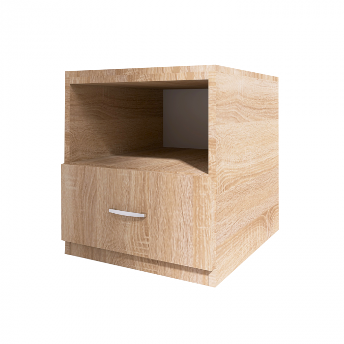 Noptiera cu 1 sertar, H50 x A45 x L50 cm, Culoare Stejar Sonoma, Material PAL 18mm [2]