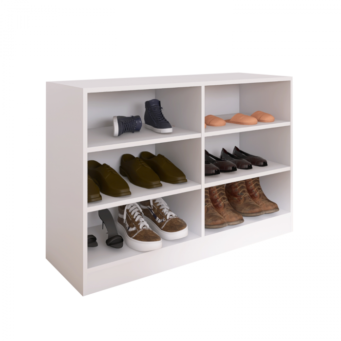 Pantofar 3 compartimente, H80 x L100 x A40cm, Material Pal 18mm, Culoare Alb [1]