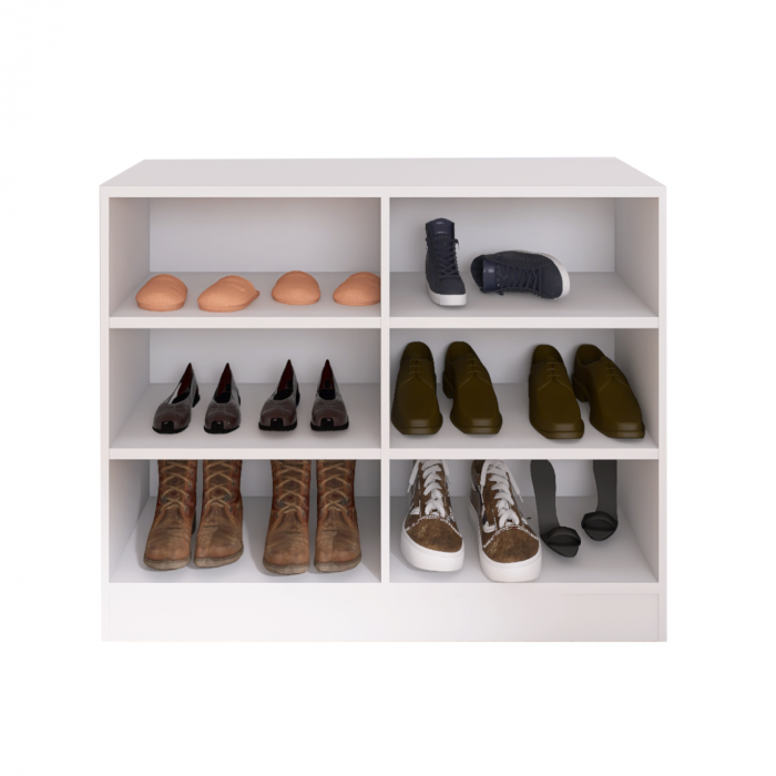 Pantofar 3 compartimente, H80 x L100 x A40cm, Material Pal 18mm, Culoare Alb [3]