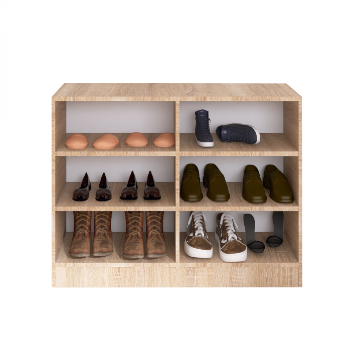 Pantofar 3 compartimente, H80 x L100 x A40cm, Material Pal 18mm, Culoare Stejar Sonoma [4]