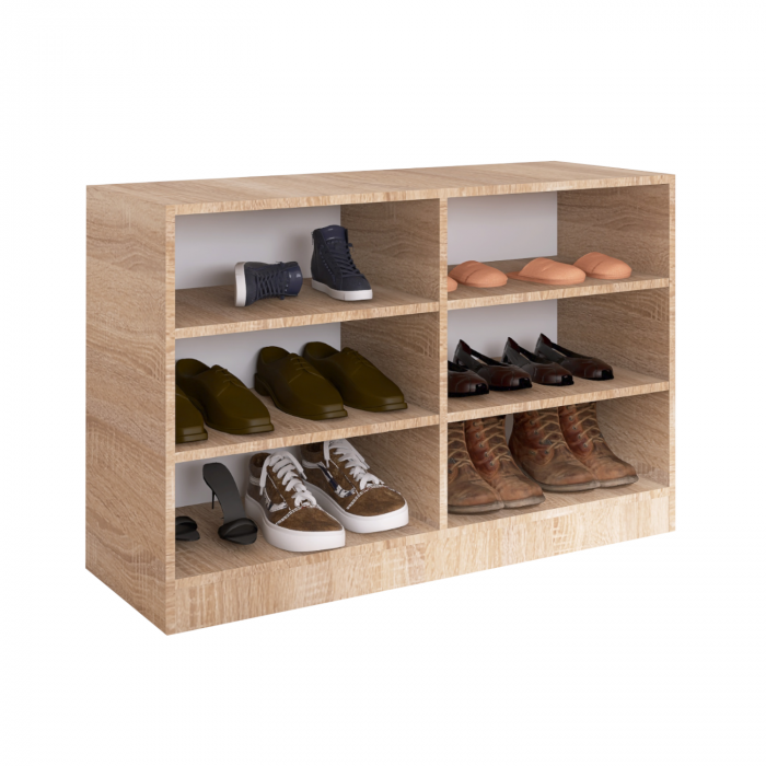 Pantofar 3 compartimente, H80 x L100 x A40cm, Material Pal 18mm, Culoare Stejar Sonoma [1]
