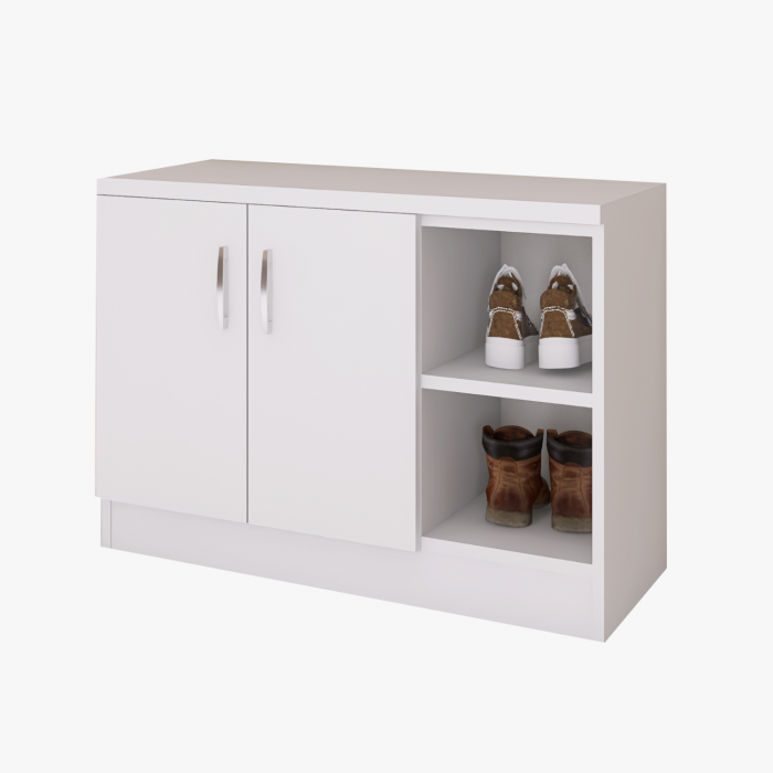 Pantofar cu 2 usi, H90 x L80 x A40 cm, Culaore Alb, Pal 18mm [4]