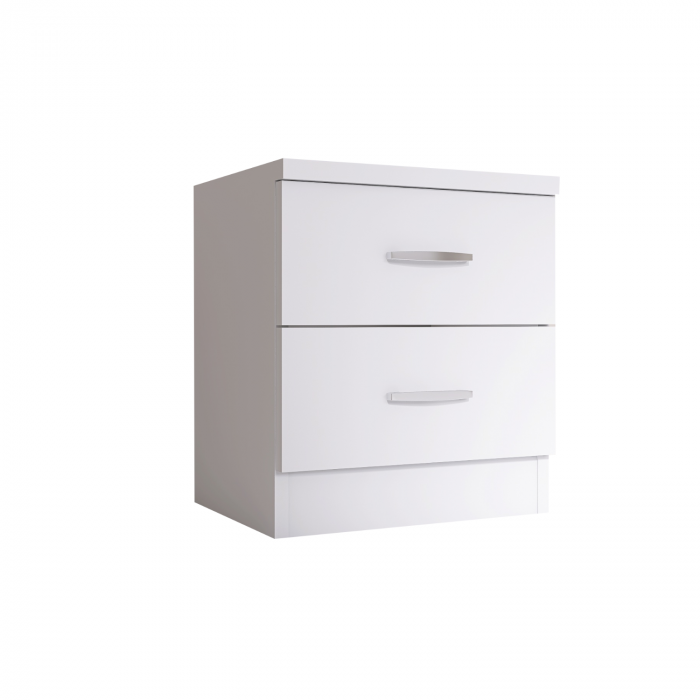 Set 2 Noptiere cu 2 sertare, H50 x A45 x L50 cm, Culoare Alb, Material PAL 18mm [2]