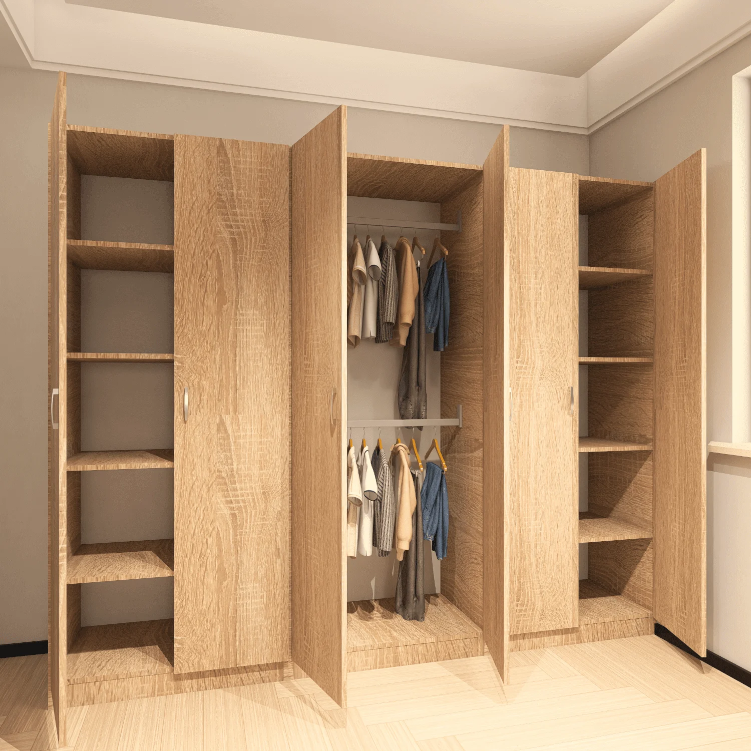 Set Dormitor Complet Stejar Sonoma, Material PAL 18mm [6]