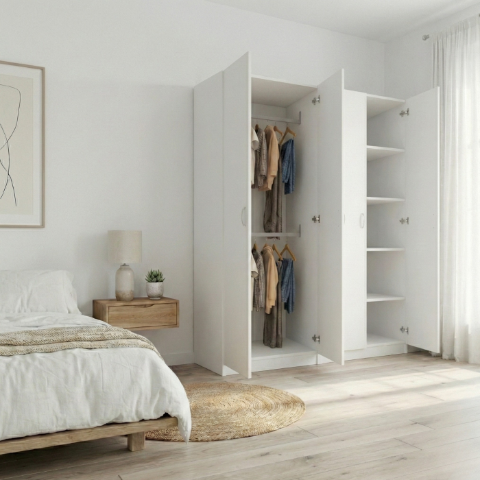 Set Dormitor Kim, Pal 18mm, Culoare Alb Mat [2]