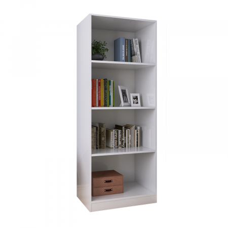 Biblioteci - Biblioteca SKY 4 Rafturi, 175x80x40 cm, Culoare Alb, Pal 18mm