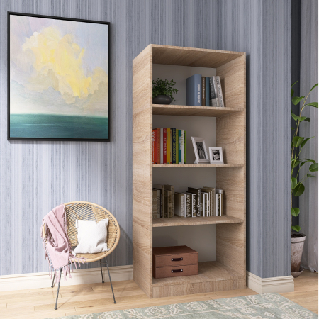 Biblioteca SKY 4 Rafturi, 175x80x40 cm, Culoare Sonoma, Pal 18mm [1]