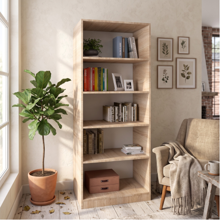 Mobilier B2B - Bibliotecă SKY cu 4 rafturi Stejar Sonoma 80 × 40 × 200 cm DituProd