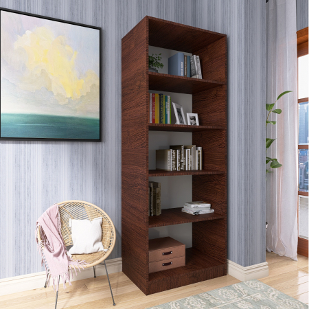 Biblioteci - Biblioteca SKY 4 Rafturi, 200x80x40 cm, Culoare Wenge, Pal 18mm