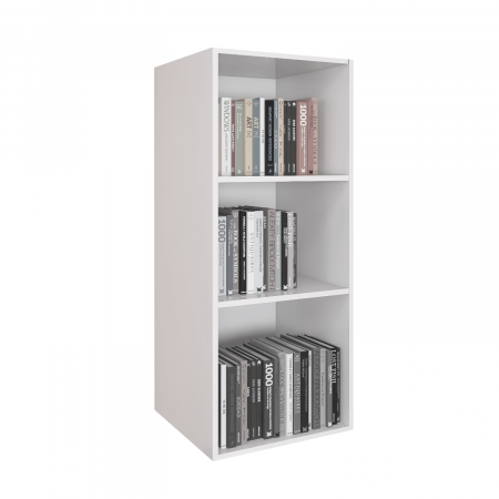 Biblioteci - Biblioteca Suspendata 3 compartimente H100 x A30 x L30cm, PAL 18mm, Culoare Alb