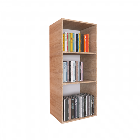 Biblioteci - Biblioteca Suspendata 3 compartimente H100 x A30 x L30cm, PAL 18mm, Culoare STEJAR SONOMA