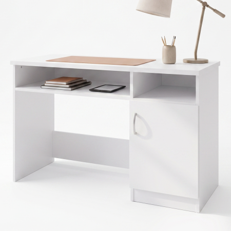 Birou ALEX cu suport tastatură,Culoare ALB, 115 × 60 × 82 cm, PAL 18 mm [1]