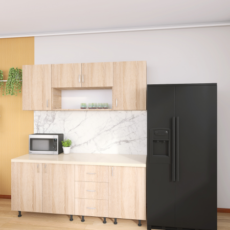 Bucatarie 160cm Lili , Culoare Sonoma, Material PAL 18mm, Blat Termorezistent 2.8 cm [1]
