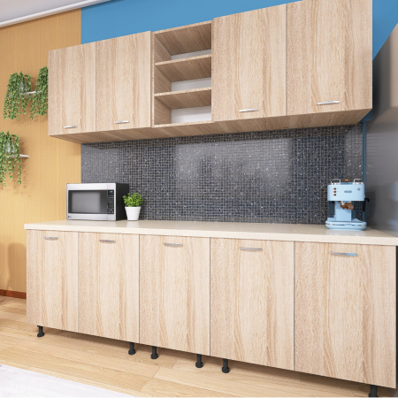 Bucatarie 200cm ELA, Culoare Sonoma, Material PAL 18mm, Blat Termorezistent [5]