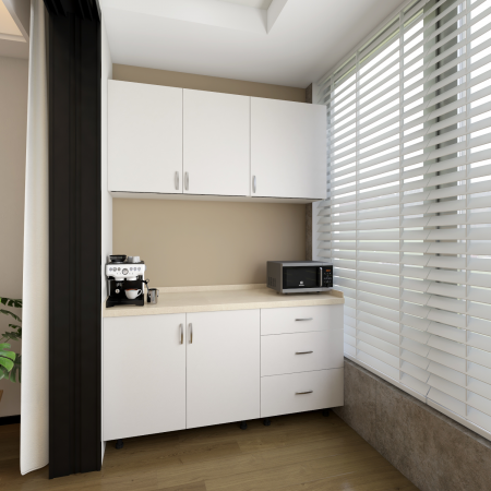 Bucatarie Balcon 120 cm, Pal 18mm, Culoare Alb, Blat Termorezistent 2.8 cm [2]