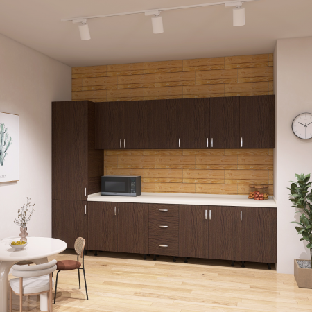 Bucatarie Claus 300 cm, Material PAL 18mm, Culoare Wenge, Blat termorezistent 2.8cm 240cm [1]