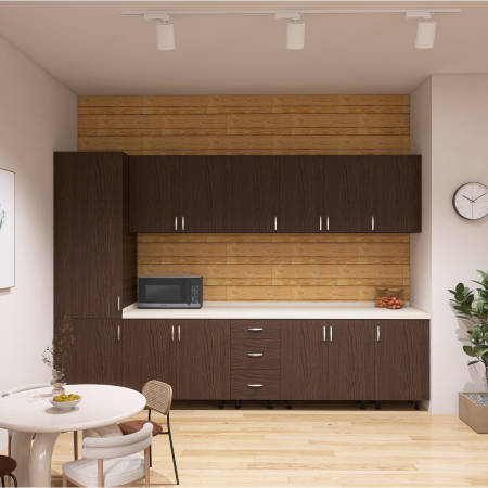 Bucatarii - Bucatarie Claus 300 cm, Material PAL 18mm, Culoare Wenge, Blat termorezistent 2.8cm 240cm