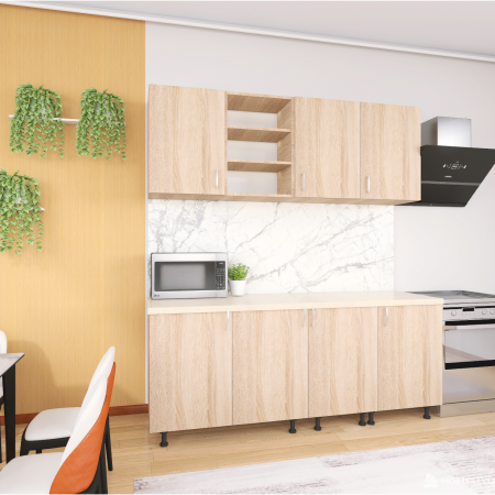 Bucatarie ELA 160cm , Culoare Sonoma, Material PAL 18mm, Blat Termorezistent [4]